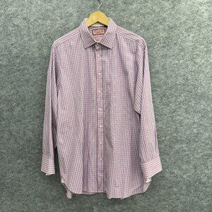 Pink The Twin Collection Men's Dress Shirt, 100% Cotton, Pink Size 17 1/2-35 1/2